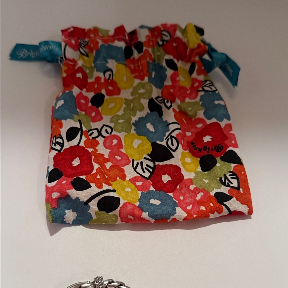 Brighton Silver Heart Charm Bracelet with Floral Drawstring Pouch - Multicolor - Picture 12 of 12